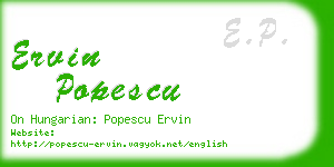 ervin popescu business card